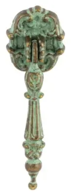(5 Pack) 2-3/4 inch Decorative Rosette Single Mount Drop Pull Antique Verdigris