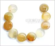 10 Natural Carnelian Flat Round Coin Beads 16mm 6.4" strand #12010