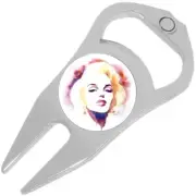 Watercolor Marilyn Monroe Golf Ball Marker Divot Repair Tool Bottle Opener