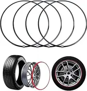 Wheel protector, aluminum alloy material, 17-22 inch protective decorative ring, durable and long-lasting, anti-scratch, anti-friction, wheel bumper ring (Black, 19in) suitable for all kinds of cars
