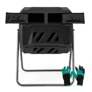 Costway 160L Outdoor Compost Bin Tumbler Garden Composter w/Dual Chamber Waste Recycle