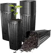 50Pcs Tall Tree Pots,Plastic Deep Nursery Treepots,20cm Tall Seedling Flower Plant Container Pots for Indoor Outdoor Garden Plants (50pcs)