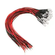 30pcs 5mm led Pre Wired light RGB Fast Flash Flashing 20mA 9-12V 20cm