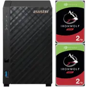Asustor AS1102T 2-Bay Drivestor 2 NAS with 1GB RAM and 4TB (2x2TB) Seagate Ironw