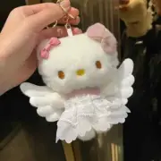 Kawaii Hello Kittys Love Angel Doll Cute Girl Cartoon Plush Pendant Keychain