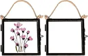 Nicola Spring Metal Photo Frames - Fits Photo Size 4 x 4" (10 x 10cm) - Pack of 5 - Black Picture Frame Small Square Hanging Photo Frame Rope Wall Hanging Photo Certificate Display Poster Frame