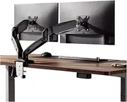 Monitor Arm 17"-32" Dual Monitor Stand for Desk, Adjustable Gas Spring Double Monitor Mount Holds up to 19.8 lbs, with VESA 75/100mm with C-clamp& Grommet Monitor Mount