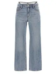 [Denim X Alexander Wang] Denim X Alexander Wang-Prestyle Diamante Charm Jeans Celeste-Donna 28 Light Blue