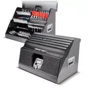 Powerbuilt Top Tool Chest 6Shelves+1Tray Rapid Box Portable Slant Front Gray 2Ga