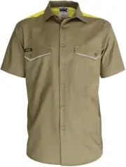 DNC RipStop Short Sleeve 100% Cotton Tradies Shirt Flap Urder-arm /Back Air Flow