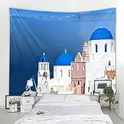 Nordic Greece Love Sea Landscape Tapestry Wall Tapestry Wall Decoration Tapestry Bedroom Tapestry (W)150×(H)130CM