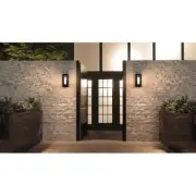 Quoizel Neville 1 Light 12" Outdoor Lantern, Matte Black/Etched - NEV8405MBK