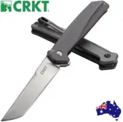 CRKT KEN ONION HELICAL TANTO POCKET FOLDING KNIFE - BLACK ALUMINIUM HANDLES