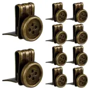 10 Pcs Metal Suspenders Buttons Movable No Sew Button End Brace Clips for Jea...