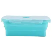 4 Size Silicone Collapsible Portable Lunch Box Bowl Boxes Folding Food Container Lunchbox 350/500/800/1200ml(Green 1200ml)