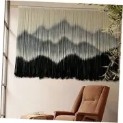 Macrame Wall Hanging Mountain Dip-Dyed Macrame Wall Decor Large Modern Fiber