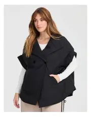 [Taking Shape] Shower Resist Snap Front Mala Vest Black