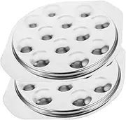 Cabilock 2Pcs Escargot Plate Stainless Steel Serving Dish with Compartments for Shellfish Baking Display Dishwasher Safe Kitchen Gadget
