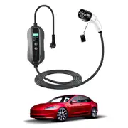 Type 2 Portable EV Charger 10 Amp 2.4KW Australian Plug 5 Meters for Tesla Model 3 Highland 2023-2025