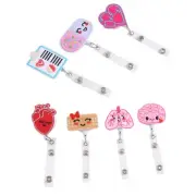 8 Pieces Felt Retractable Badge Reels, Themed Badge Holders Gift for1116