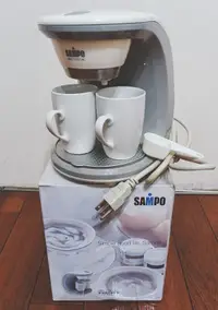 在飛比找露天拍賣優惠-咖啡機 聲寶雙杯咖啡機 HM-L11021AL 二手