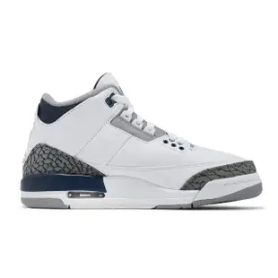 【NIKE 耐吉】休閒鞋 Air Jordan 3 Retro GS 大童 女鞋 白 灰 午夜藍 三代 復刻 AJ3(DM0967-140)