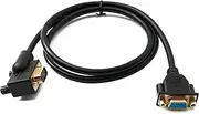 SYSTEM-S D Sub15 Cable 100cm HD VGA 15 Pin Male to Female DB15 Angle Right Angled Adapter