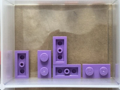 LEGO Parts - Medium Lavender Plate 1 x 2 - No 3023 - QTY 5