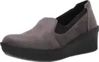 Clarks Women's Step Rose Moon Platform Gray & Black Wedge Shoes NEW 6.5 W