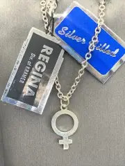 Regina Kramer Of New York Necklace Female Symbol Silver Plate 15” 1960’s NOS