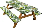 Fitted Rectangle Tablecloth,6ft Waterproof Windproof Fitted Table Cloth Rectangle | Car Travel Must Haves, Elastic Outdoor Supplies, Avocado Pattern