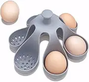 SESLEL Silicone Egg Holder for Hard Boiled Eggs, Boiled Egg Rack for Kitchen, Egg Boiler Holder for Cooking and Serving