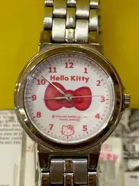 在飛比找樂天市場購物網優惠-【震撼精品百貨】Hello Kitty 凱蒂貓 圓鐵錶-蝴蝶
