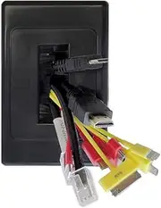 PRO1272B Pro2 Black Brush Wall Plate Allows Cables to Enter The Wall Cavity Space Without The Need for Inter-Connect Wall Plates Allows Cables to Enter The Wall Cavity Space Without The Need for