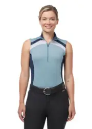 Kerrits Top Rail Coolcore Sleeveless Shirt Solid - Seabreeze