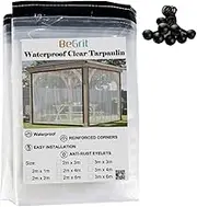 Clear Tarps Waterproof Transparent Tarpaulin with Grommets, Dustproof Rainproof Windproof for Greenhouse Garden Patio,with 6 PCS Ball Bungee Cords, 3.3 x 6.6ft