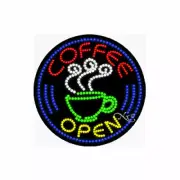 NEW “OPEN COFFEE" 26x26x1 SOLID & ANIMATED LED SIGN w/CUSTOM OPTIONS 21135