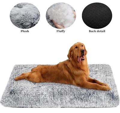Large Dog Mat Kennel Crate Pad Plush Soft Pet Bed Washable Anti-Slip 36"x23"x5"