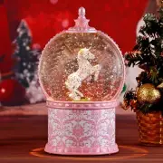 Unicorn Musical Snow Globe, 7.1 Inch Lighted Christmas Snow Globes with Swirl...
