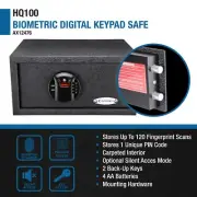 Barska HQ100 Biometric Fingerprint Keypad Deadbolt Safe Battery included AX12476
