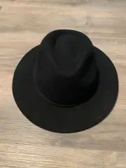 NWT Brixton Cowboy Hat Women's Black Size S Black Adjustable Solid Comfort