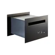 Sandleford Black Matt Jet Front And Back Letterbox With Telescopic Sleeve
