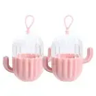 2pcs Beauty Egg Box with Lid Storage Powder Puff Protective Container Reusable
