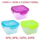 1160ML Clip Lock Airtight Plastic Food Container Microwave Safe BPA Free Clear