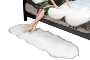 Soft Faux Fur Area Rug Floor Mat For Living Room Bedroom Decor-White