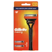 Gillette Fusion 5 Razor Handle + 2 Cartridges Smooth Long-Lasting Shave