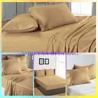 1000TC OR 1200TC Graceful Deep Wall Sheets Collection AU Sizes Taupe Stripes