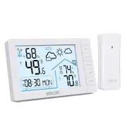 BALDR Weather Station Digital Thermometer Hygrometer Clock Small Weather Station Electronic Thermometer And Hygrometer W