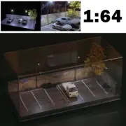 Diorama 1:64 LED Lighting Garage Acrylic Cover Model Car Parking Lot 2025