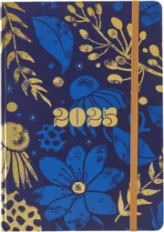 Collins Abstract Botanicals 2025 Planner - A5 Week to View Diary - Blue - (E-...
